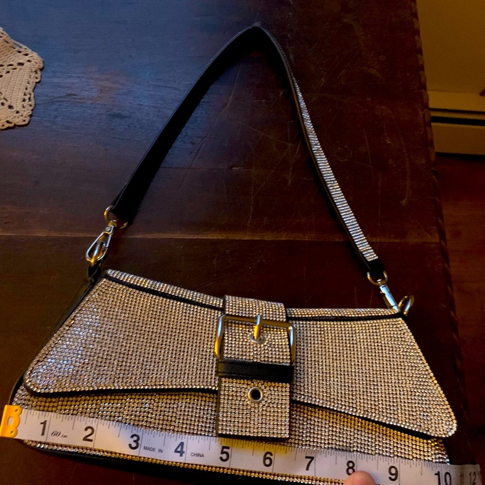 🎉 🥂 🍾Elegant Rhinestone Silver Women's Handbag - Picture 3 of 14